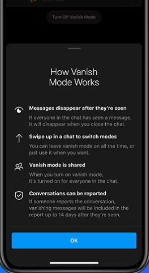 Instagram vanish mode