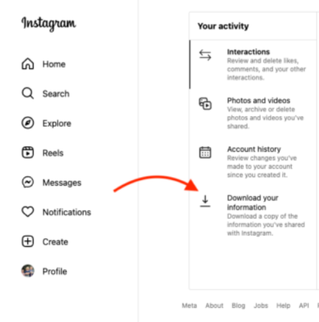 Download Instagram watched history
